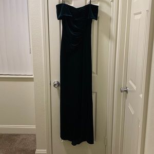 Women’s Long, Off the Shoulder, Velvet Formal Dress